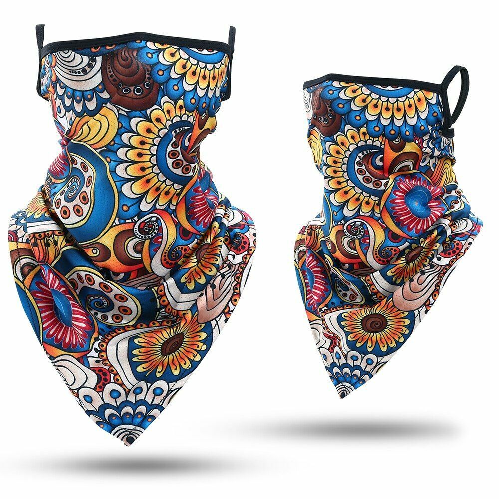 Printed Bandana Cycling Ear Face Mask Neck Gaiter Hunting Running Scarf 26*42 CM