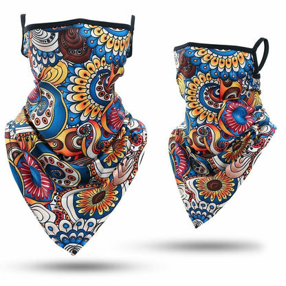 Printed Bandana Cycling Ear Face Mask Neck Gaiter Hunting Running Scarf 26*42 CM