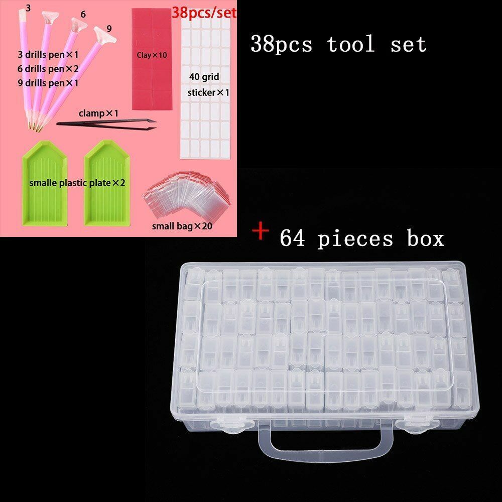 64/128/256 Pcs/Set Bottles Diamond Painting Tools Accessories Storage Containers