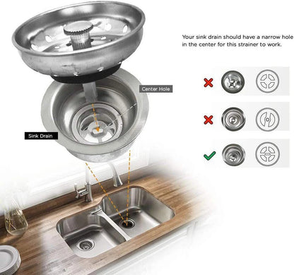 Stainless Steel Home Kitchen Sink Drain Stopper Basket Strainer Waste Plug Lot