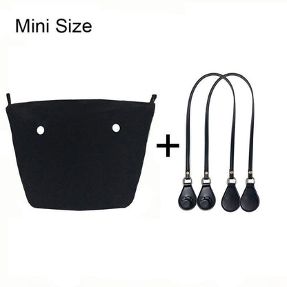 1set Canvas Lining Insert Inner Pocket 85cm Long Handles Microfiber Leather Bag
