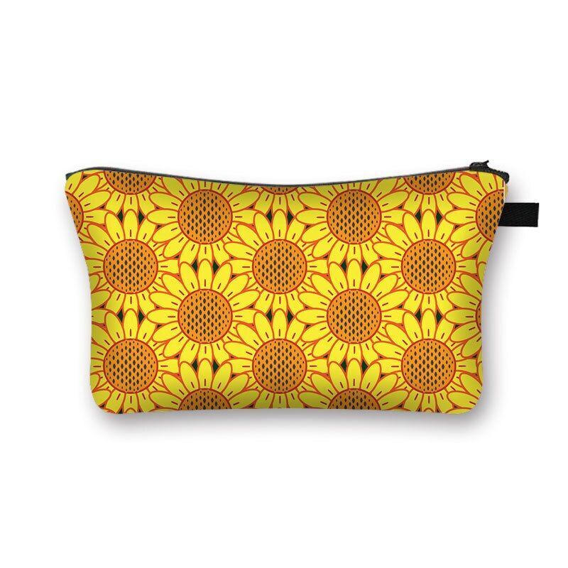 Woman Waterproof Makeup Bag Fashion Yellow Black Cosmetic Pouch Travel Organizer