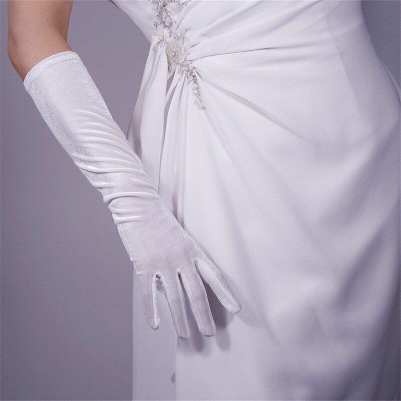 Fashion Velvet Gloves 22/40/50/60/70cm Long Opera Women Elastic Touchscreen Mitt