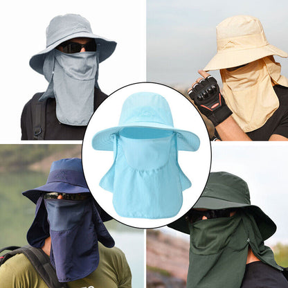 Unisex UV Protection Face Neck Cover Sun Hat Sport Breathable Hiking Fishing Hat