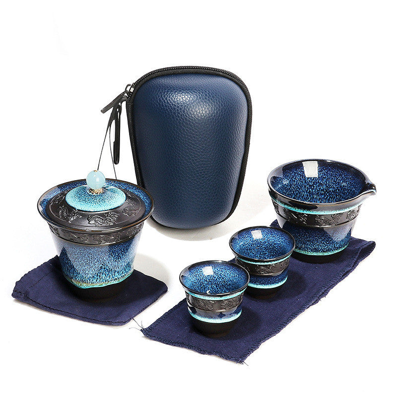 Chinese Kung Fu Travel Tea Set Ceramic Teapot Teacup Teaset Set Tea Ceremony