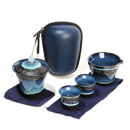 Chinese Kung Fu Travel Tea Set Ceramic Teapot Teacup Teaset Set Tea Ceremony