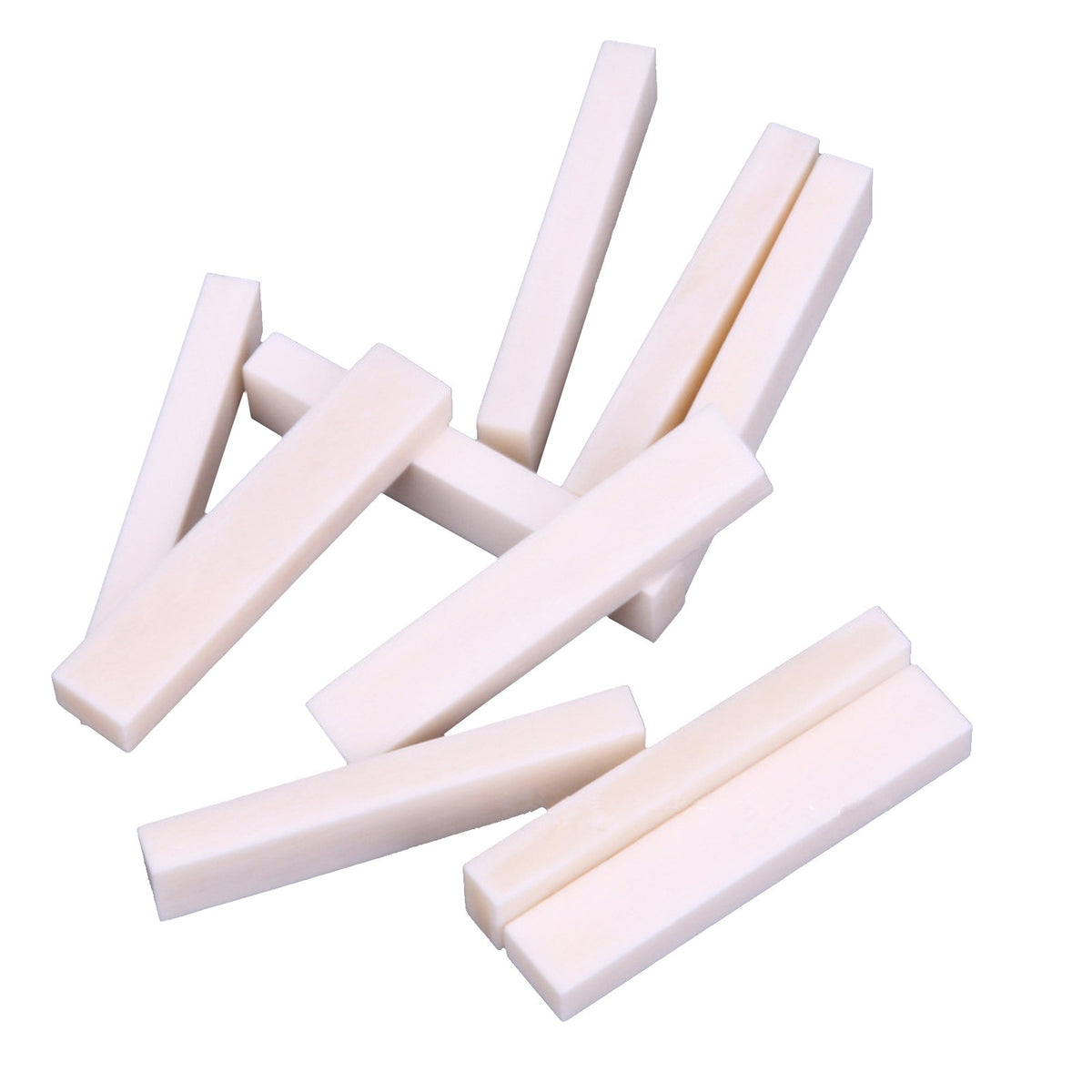 10pcs Blank Genuine Real Bone 52x10x6mm Nut&Saddle for Bass Guitar Ukulele