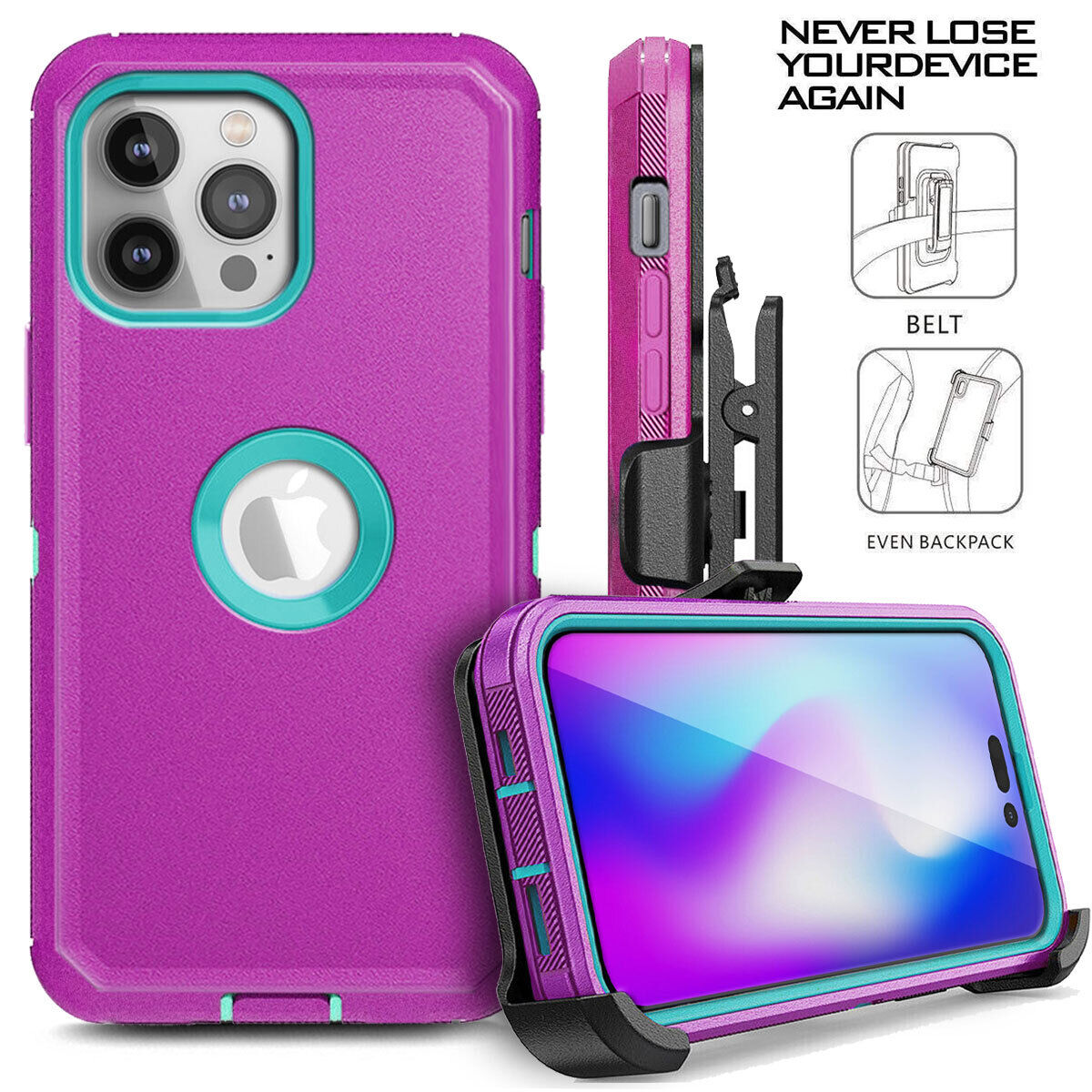 For Apple iPhone 14 Clip Belt Holster Case Shockproof Phone Cover Accessories