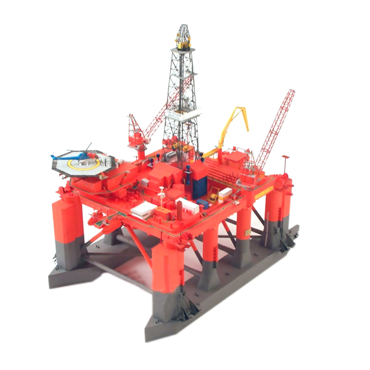 Unassembled 1:400 Paper Norwegian emi-Submersible Oil Drilling Platform Model