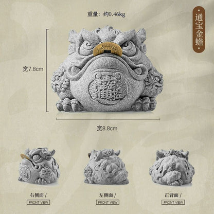 8.8cm Tea Pet Ornaments Cement Tea Sets Toad Tea Table Decorations