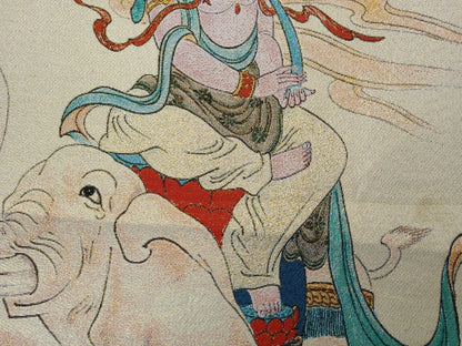 36" Tibet Tibetan Cloth Silk Buddhism Bodhisattva Manjusri Tangka Thangka Mural