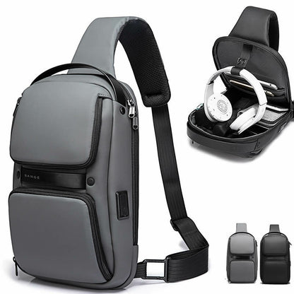 Charging Port Water Resistant Chest Pack Sling Bag Crossbody Backpack Business