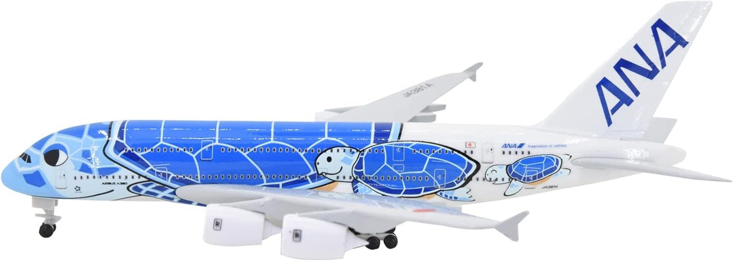 1:400 18cm A380 ANA Sea Turtle Metal Airplane Model Plane Toy Plane Model Blue