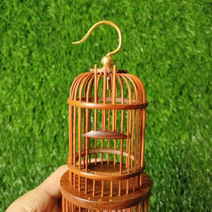 Handmade Double Layer Bamboo Cricket Cage Katydid Insect Pet Cage Decor 19.5cm
