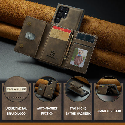 For Samsung Galaxy S23 Plus Leather Case Cover Wallet Card Holder Tempered Glass