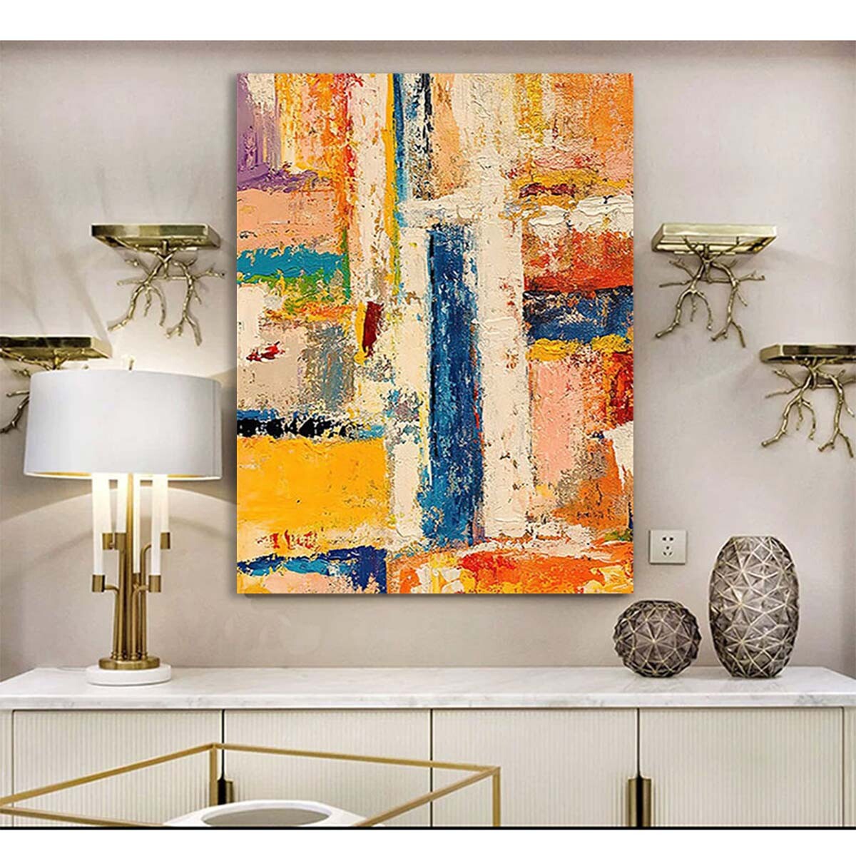Interior Decor Mural Modern Abstract Handmade Oil Painting Canvas Wall Art