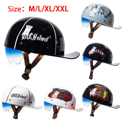 Motorcycle Helmet Vintage Helmet Baseball Cap Half Helmet Colourful Men Helmet