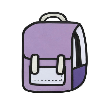 Women Backpack Cartoon School Bag Comic Bookbag Teenager Girls
