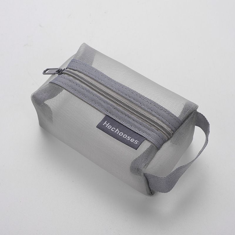 Nylon Small Square Mesh Makeup Case Three-dimensional Coin Purse Holder Bags 1PC