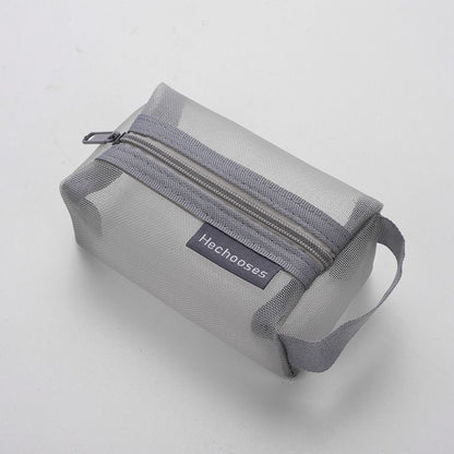 Nylon Small Square Mesh Makeup Case Three-dimensional Coin Purse Holder Bags 1PC