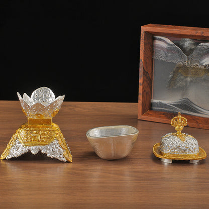 New Nepal Handmade Copper Gilded Silver Toba Buddhist Offering Cup