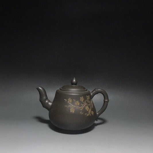 vintage chinese yixing purple clay teapot zisha ceremony carving Collectible art