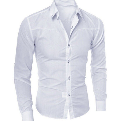 Men Dress Shirt Non Iron Long Sleeve Business Formal Regular Fit Office