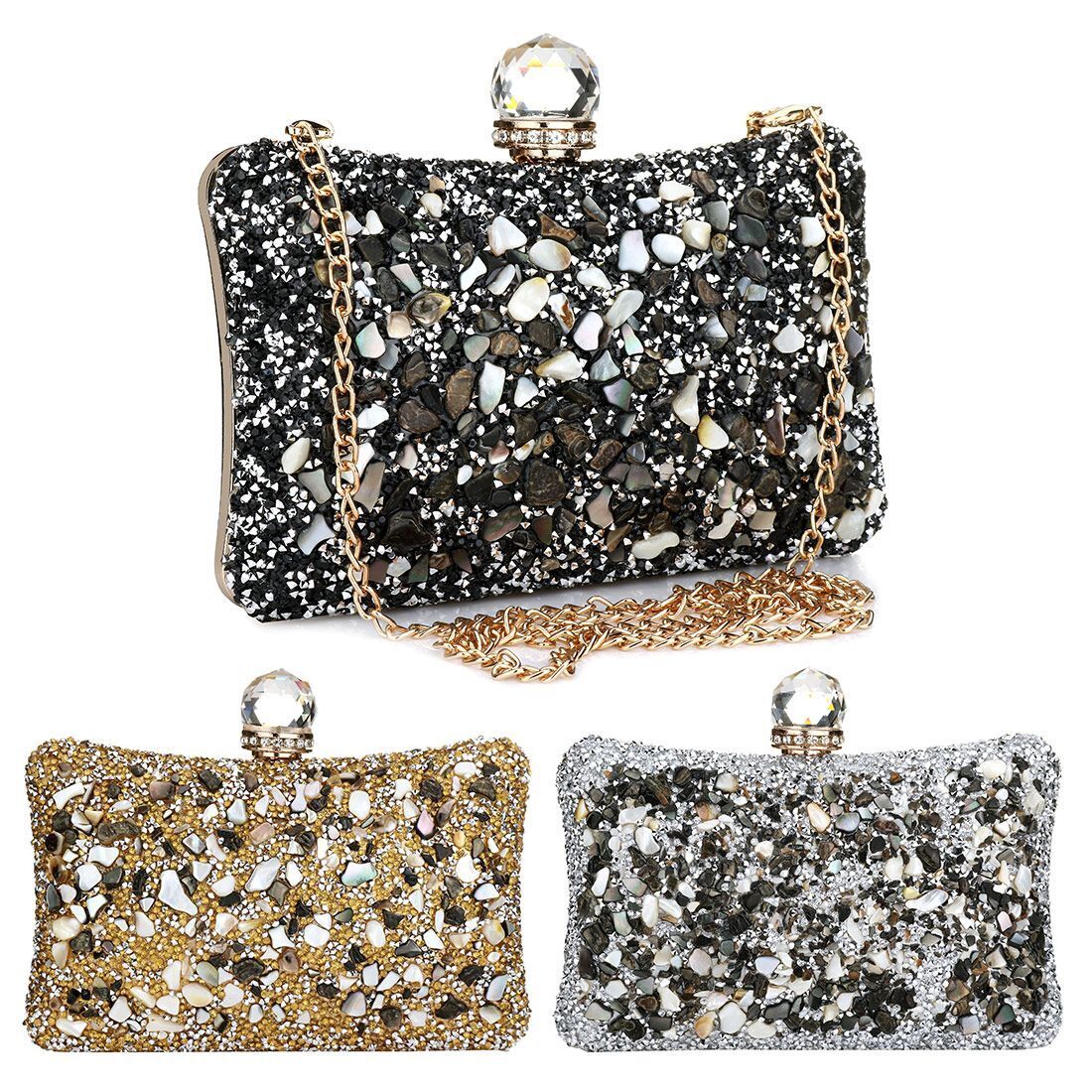 Diamonds Beads Bag 2022 Evening Clutch Purse Women Fashion Chain Shoulder Bags