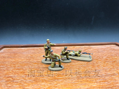 1/72 4Pcs World War II Soviet Parachute Soldier Model