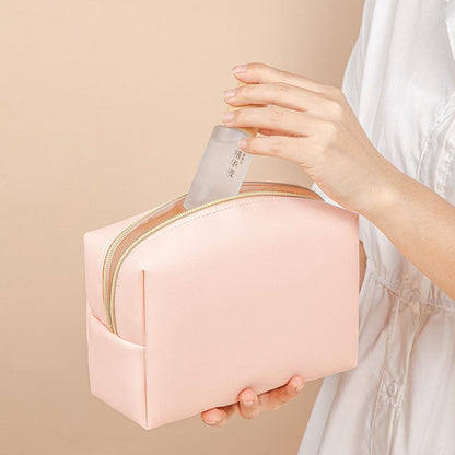 Cosmetic Bag Waterproof Synthetic Leather Makeup Pouch Traveling Toiletry Purse