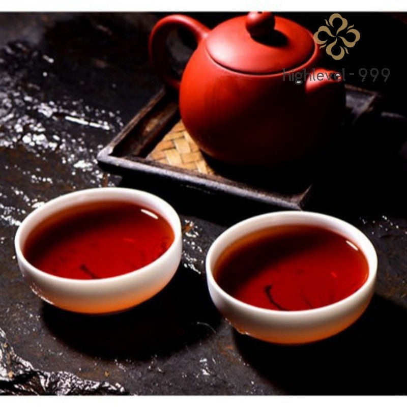 357g Ripe Pu'er Tea Cake 2012 Qicai Golden Peacock Gongting Menghai