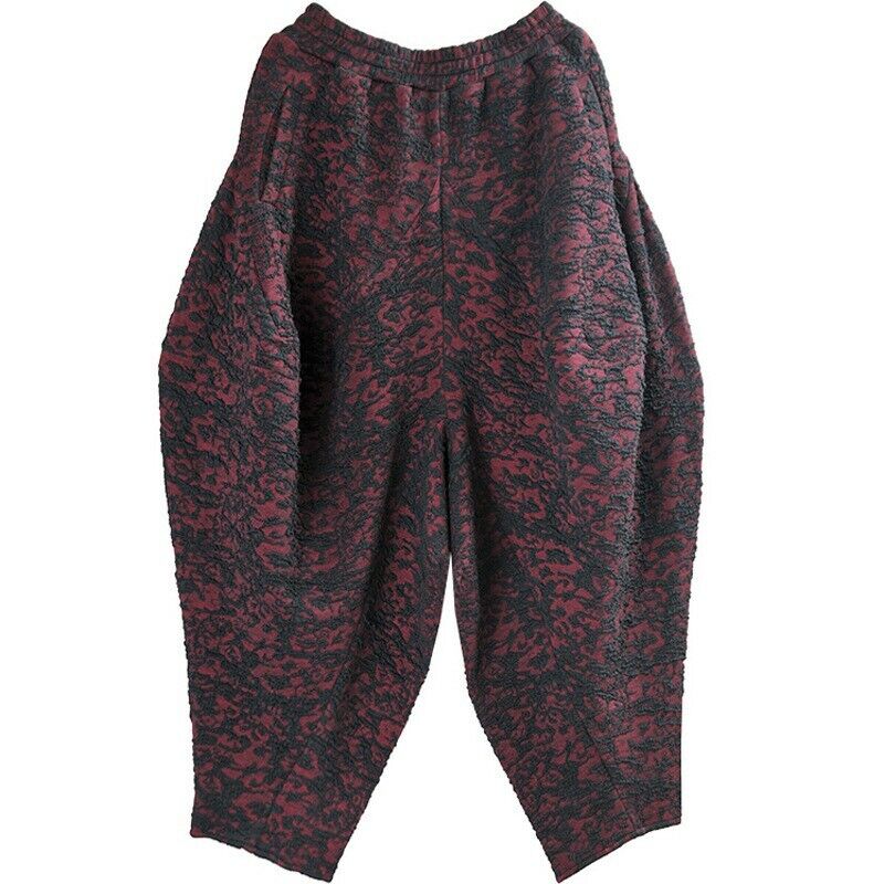 Ethnic Women Retro Jacquard Thick Bloomers Baggy Harem Pants Loose Fit Leisure L