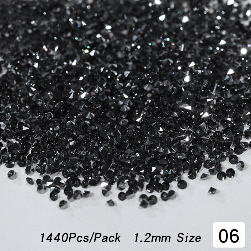 1440pc/bag Crystal AB Gold 3D Flat Back Crystal Nail Art Rhinestones Decoration