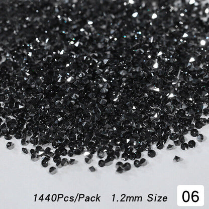 1440pc/bag Crystal AB Gold 3D Flat Back Crystal Nail Art Rhinestones Decoration