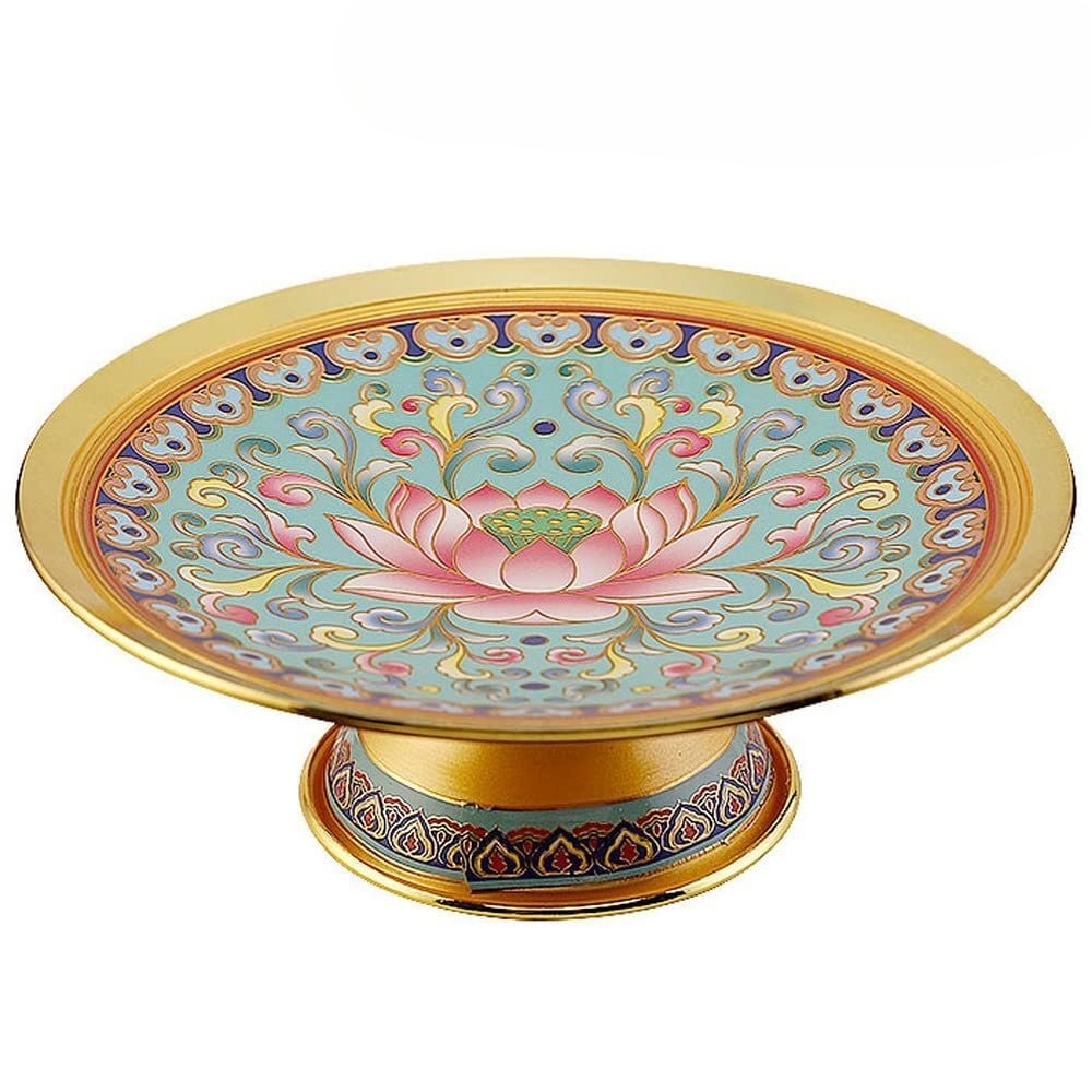 18cm Lotus Offering Plate Buddhist Fruit Plate Buddha Home Fruit Plate Ornament