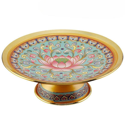 18cm Lotus Offering Plate Buddhist Fruit Plate Buddha Home Fruit Plate Ornament