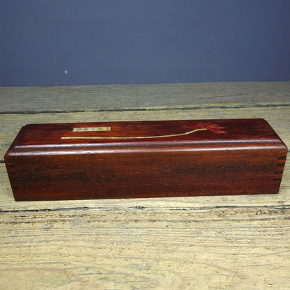 Vintage Rosewood Inlaid Abalone Lotus Flower Incense Box One Flower One World