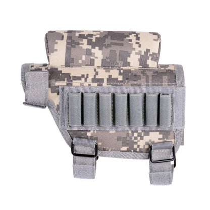 Tactical Butt Stock Rifle Cheek Rest Pouch Military Gear Bullet Holder Bag Shell