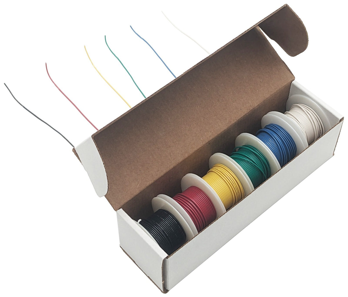 Solid 26 Gauge Hook Up Wire Kit - Includes Six Different Color 25 Foot Spools