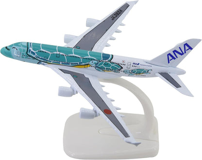 1:500 15cm A380 ANA Sea Turtle Metal Airplane Model Plane Toy Plane Model Green