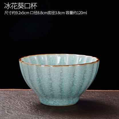 Ru Kiln Cup, Kung Fu Tea Cup, Ceramic Tea Cup, Tea Set, Ice Cracked Cup