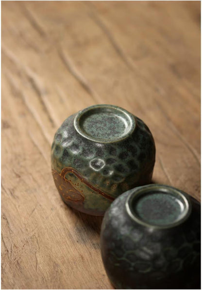 Embersceramic Ceramic Tea Cup Green Lotus Chinese Tea Cups