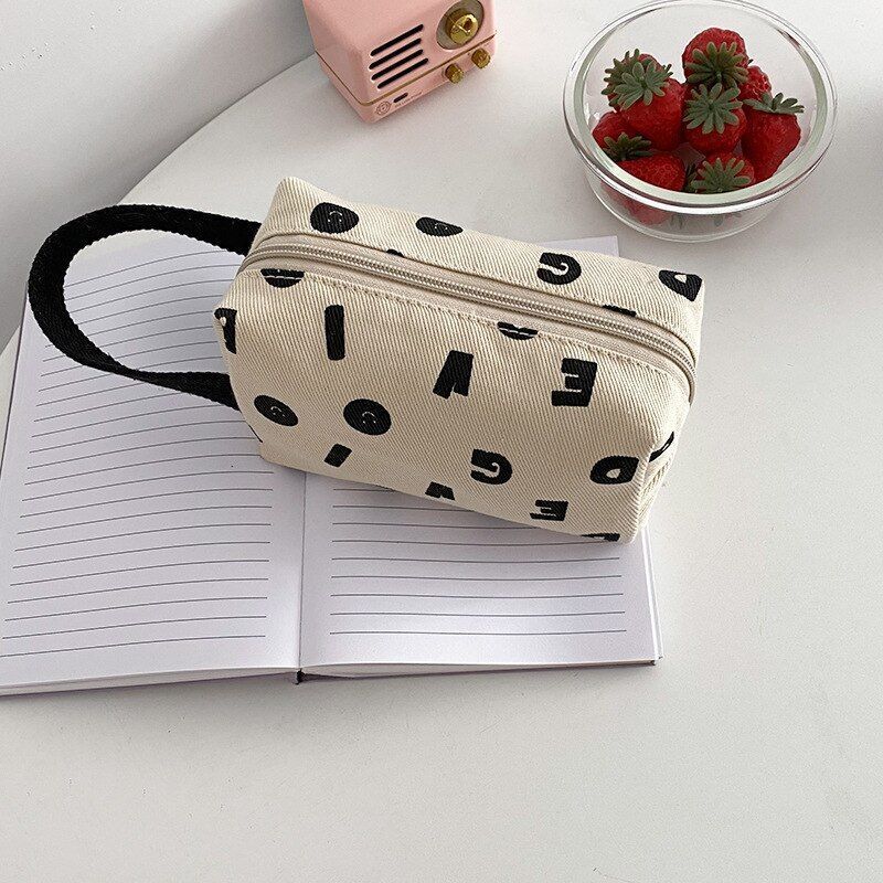 Canvas Cosmetic Bag Cotton Cloth Make Up Pouch Little Handbag Clutch Travelling