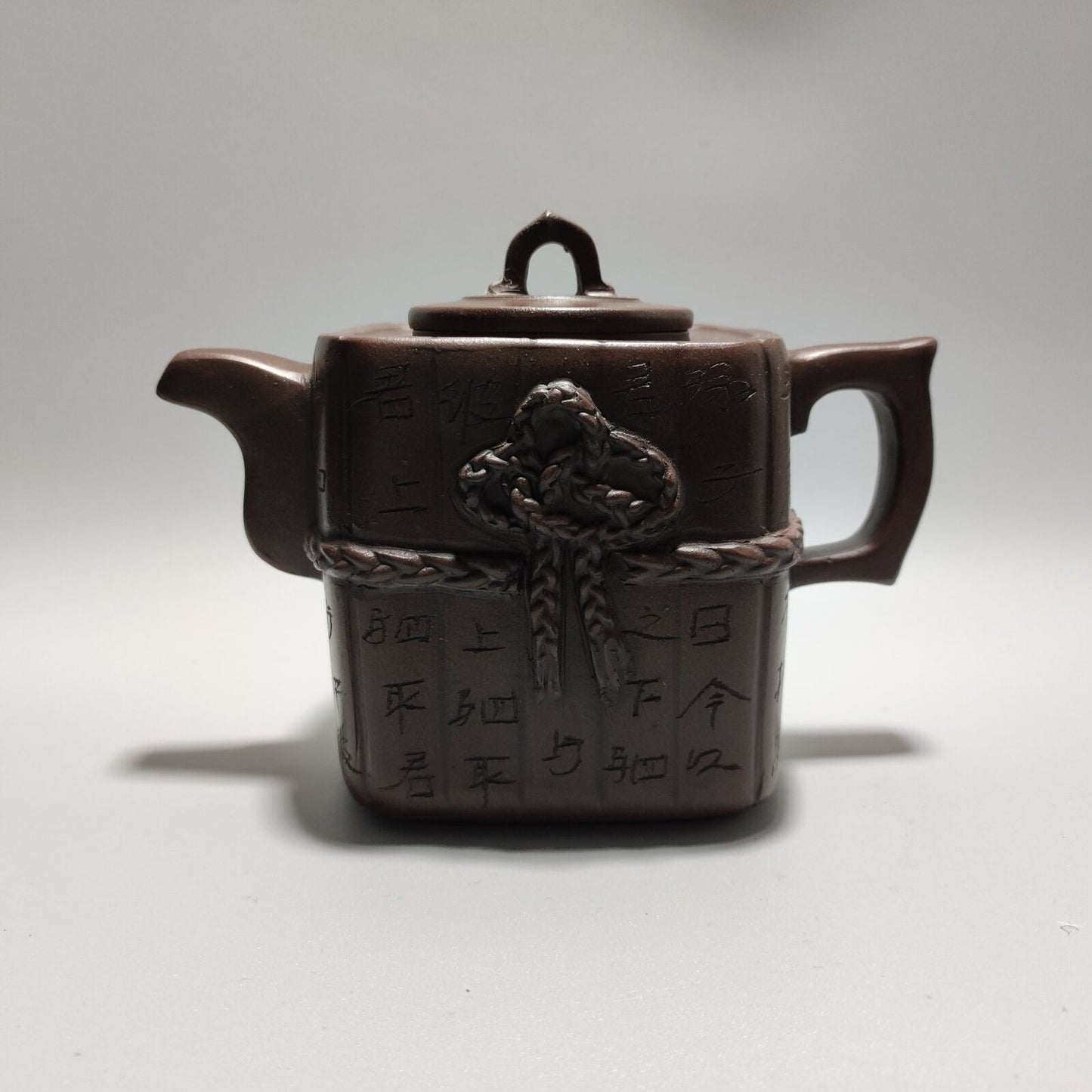 Vintage Chinese Yixing Purple Clay Teapot Zisha Ceremony Carving Collectible Art