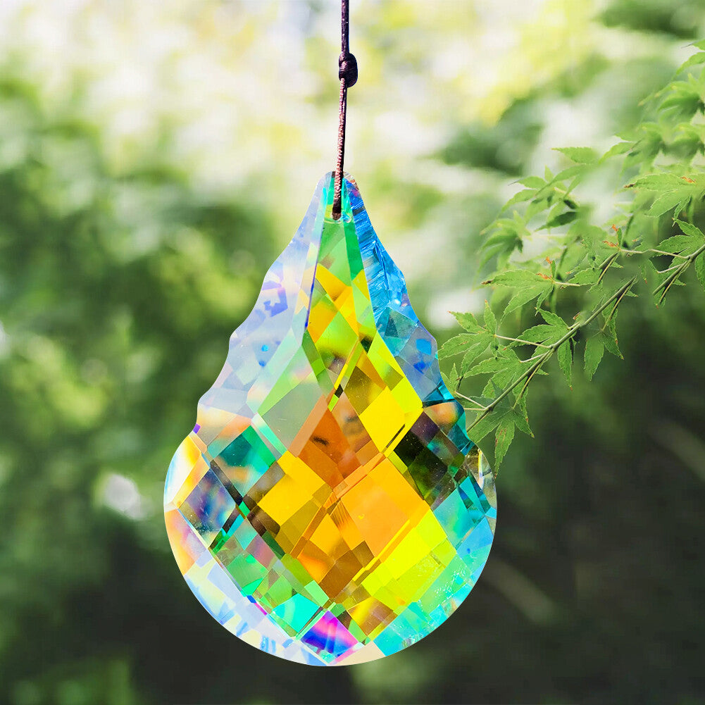 AB Aurora Feng Shui 89MM Gourd Crystal Hanging Faceted Prism Suncatcher Pendant