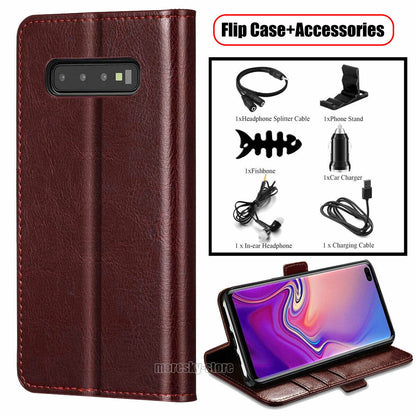 For Samsung Galaxy S10e S10+ S23 Phone Case Cover Card Wallet Flip Leather Stand