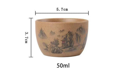 Rough Pottery Hand-painted Tea Cup Kung Fu Tea Set Chinese Cups Ceramic Teacups