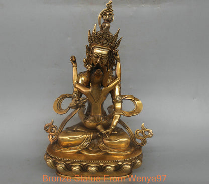 11'' China Tibet Vajrasattva Yab-yum Buddha Bronze Statue
