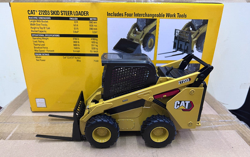 1:16 DM CAT272D3 SKID STEER LOADER &4 WORK TOOLS Machine Equipment Diecast Model