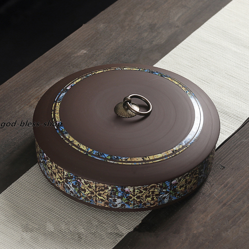 Chinese Yixing Zisha Purple Clay Tea Caddy Sealed Canister For Pu'er Loose Tea